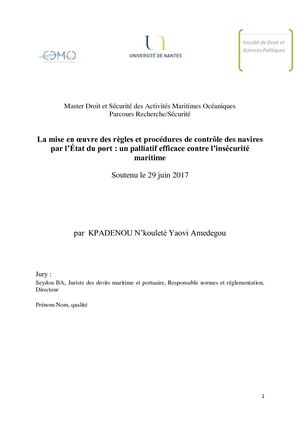 MEMOIRE KPADENOU MASTER 2 DSAMO