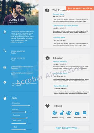 Free Resume Template Giveaway -Modern Blue