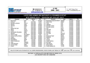 BATISUP - ADMIS AU BTS 2017