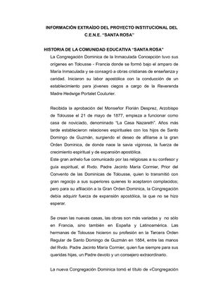 Historia Del Cene Santa Rosa