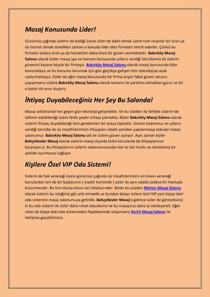 Bakırköy masaj salonu