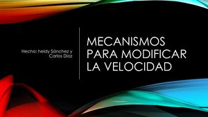 Mecanismos Para Modificar La Velocidad