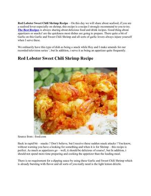 Red Lobster Sweet Chili Shrimp Recipe