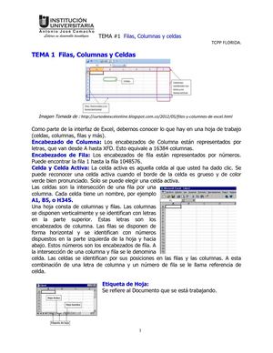 Tema 1 Filas, Celdas Y Columnas
