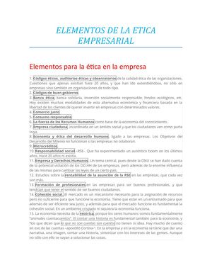 Elementos De La Etica Empresarial
