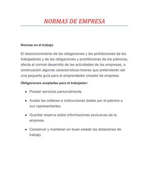 Normas De Empresa