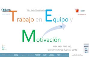 Trabajo En Equipo Y Motivación Giovanni Alfonso Huanqui Canto Oxford Group
