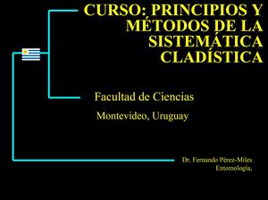 Principios Y Metodos De La Sistemática Cladistica