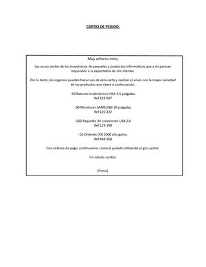 CARTAS DE PEDIDO