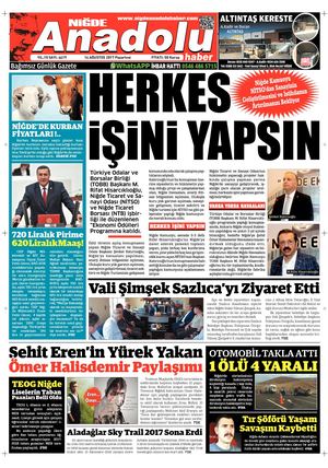 14 Ağustos 2017 Pazartesi