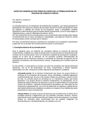 Aspectos Generales De La Consulta Previa