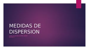 Medidas De Dispersion