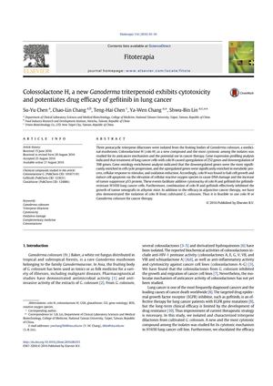 Colossolactone H, a New Ganoderma Triterpenoid Exhibits Cytotoxicity and Potentiates Drug Efficacy of Gefitinib in Lung Cancer