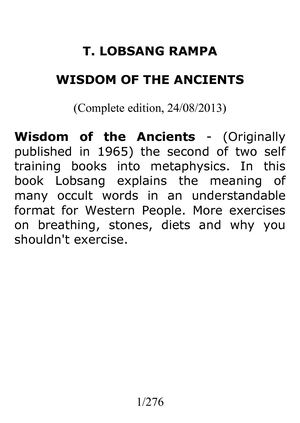 Wisdom Of The Ancients