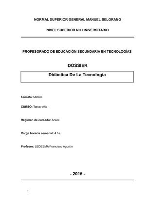 Dossier Didactica De La Tecnologia