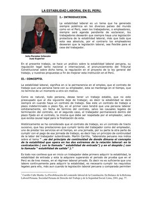 Estabilidad Laboral