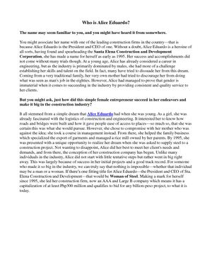 Who Is Alice Eduardo