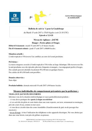 Bulletin Meteo De Vigilance Guadeloupe 1