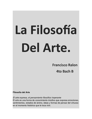 La Filosofía Del Arte