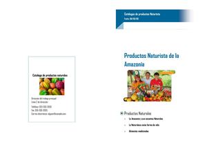 Folleto de productos naturales