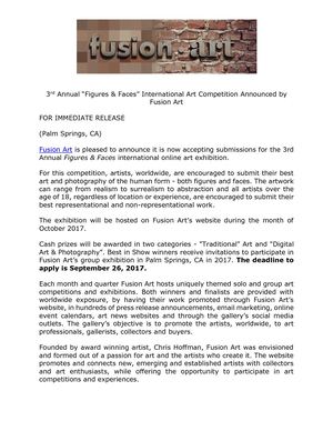 3rd Annual Figures & Faces Competition Announced by Fusion Art