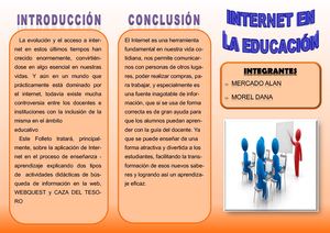 Folleto Tríptico Internet En La Educación-Mercado Alan, Morel Dana