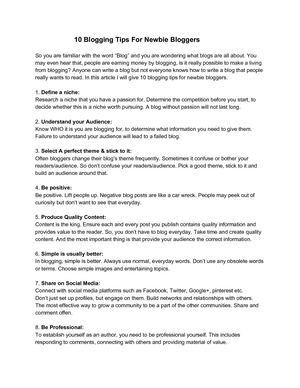 Calaméo - 10 Blogging Tips For Newbie Blogger