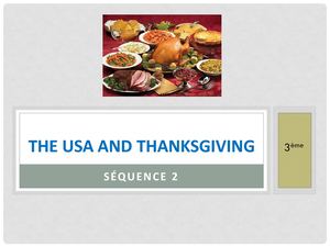 3ème (séquence 2) - The USA and Thanksgiving