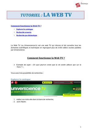 Tutoriel Web TV