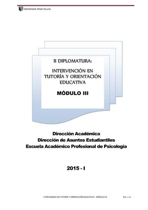 MODULO III DIPLOMADO TUTORIA 2015 I