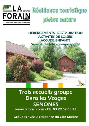 Chalets et gîtes La Forain Vosges - groupe de 18 à 120 personnes - week-end, séjour festif et sportif