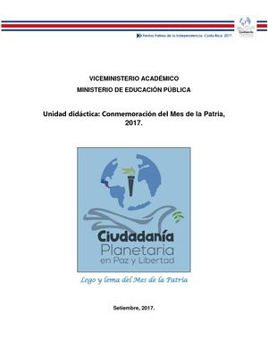 Unidad Didáctica Mes De La Patria
