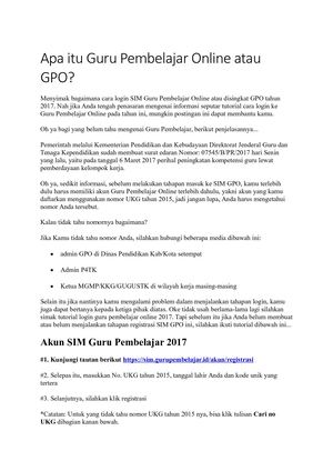 Apa Itu Guru Pembelajar Online Atau Gpo