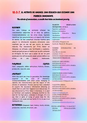 10-3-7 T.F. El Nitrato De Amonio, Una Riqueza Que Esconde Una Pobreza Inminente Docx