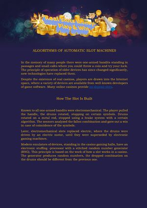 The algorithms of casino slots