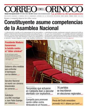 Correo Del Orinoco N°2 834 Sábado 19 De Agosto De 2017