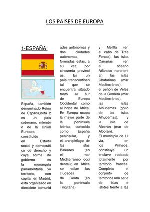 Los Paises De Europa