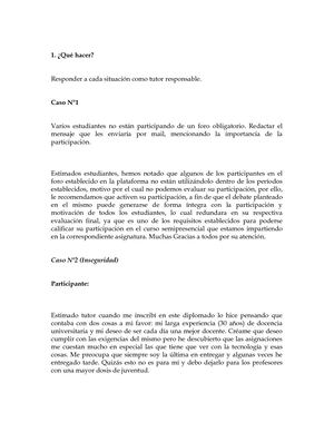Respuestas A Las Inquietudes De Los Estudiantes Hacia El Tutor