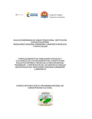 cartilla didáctica de danza tradicional Resguardo Indígena Cañamomo Lomaprieta
