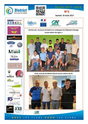 Bulletin d'information N°2 du Samedi 26 Août 2017