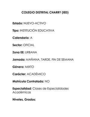 Colegio Distrital Charry