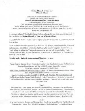 Naaipi Breach Of Trust And Affidavit Wilbur Cedric Samuel