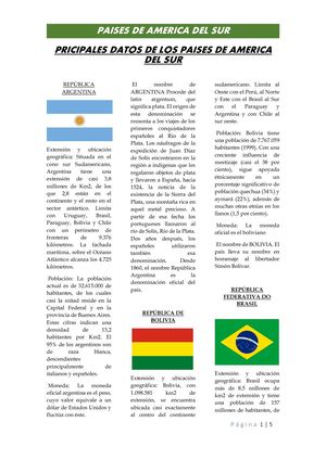 Paises De Sudamerica