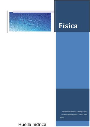 [Química] La Huella Hidrica