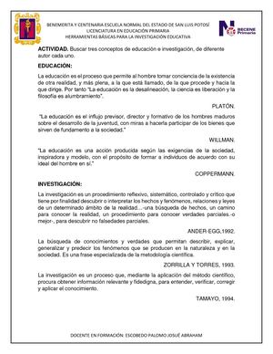 Conceptos Educación E Investigación