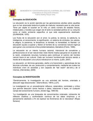 Conceptos. Educación e Investigación