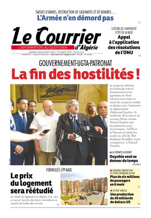 Le Courrier D'Algérie Du Samedi 26 Août 2017