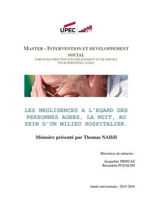 Mémoire Master Thomas NADJI - Négligences, maltraitance, bientraitance