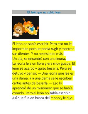 El León Que No Sabía Escribir