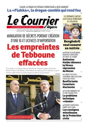 Le Courrier D'Algérie Du Lundi 28 Août 2017